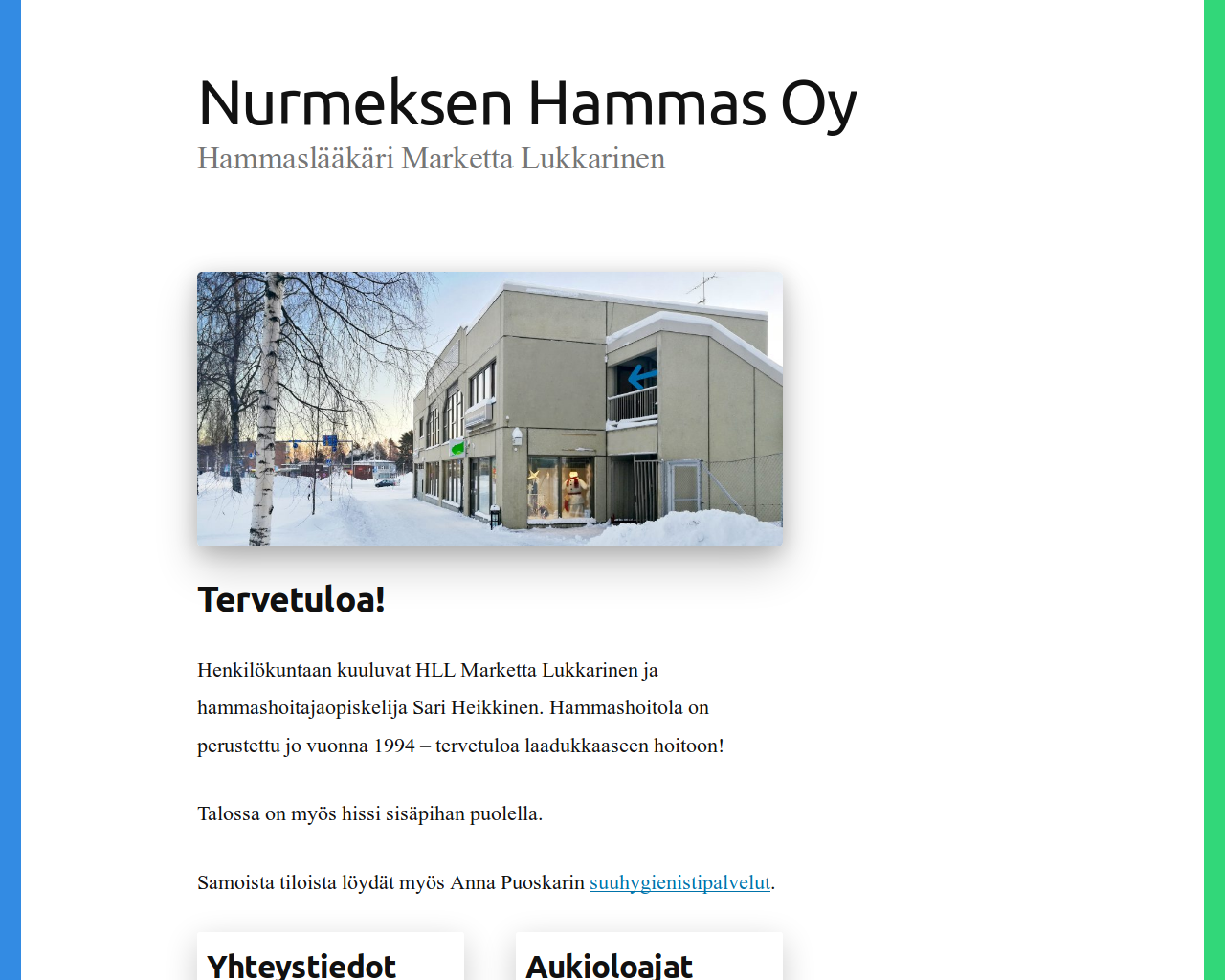 nurmeksenhammas.fi / Etusivu